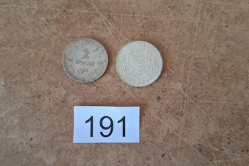 Afbeelding van Zilver munten België 2 Frank & 20 Fr