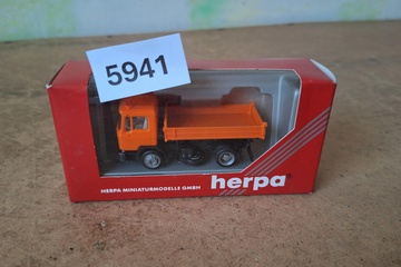 Afbeelding van Herpa Miniaturmodelle, Mercedes-Benz Kipper LKW Orange, 1:87