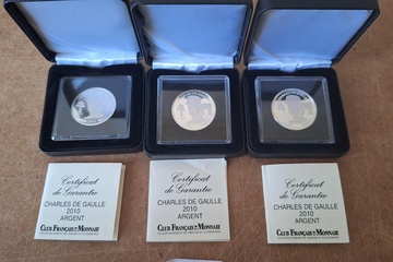 Afbeelding van Zilver munten met certificaat Charles de gaulle 