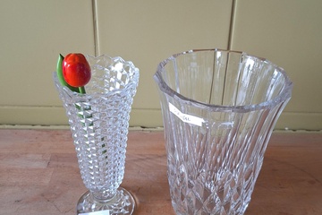 Afbeelding van Kristal vazen 2 stuks H 20cm