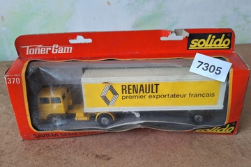 Afbeelding van Solido 370 Saviem vrachtwagen met oplegger "Renault premier exportateur français" (1:50)