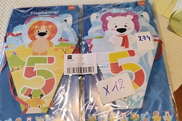 Afbeelding van 12x Vlaggenlijn cijfer 5