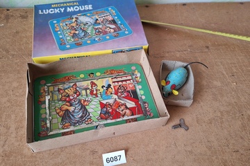 Afbeelding van Geluksmuis actiespel ("Mechanical Lucky Mouse", met doos) - Blikken speelgoed