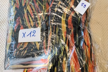 Afbeelding van 12x Fringe Banner geel/rood/zwart