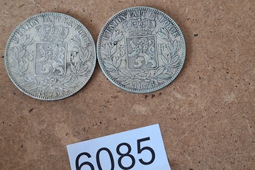 Afbeelding van Zilver Munten 5 FR. Leopold II 
