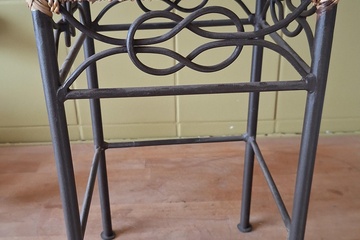 Afbeelding van Bijzettafel riet & ijzer 40*23cm