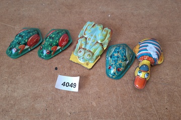 Afbeelding van Opwindbaar blikken speelgoed Kikkers ed 5 stuks