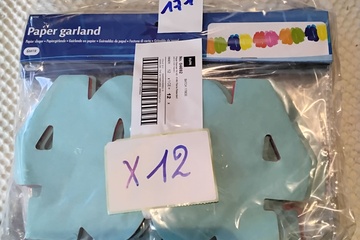 Afbeelding van 12x Papieren slinger blauw cijfer 40