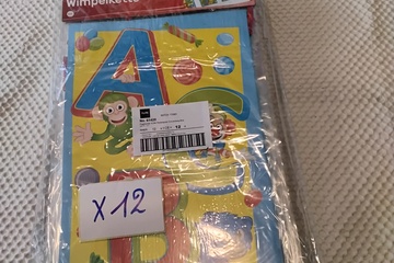 Afbeelding van 12x Wimpelkette letters/cijfers/dieren