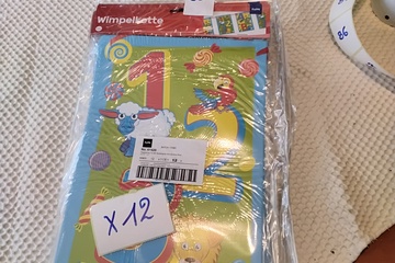 Afbeelding van 12x Wimpelkette dieren/cijfers