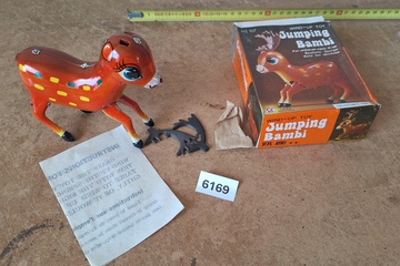 Afbeelding van Jumping Bambi (opwindbaar, met doos en handleiding) – Blikken speelgoed