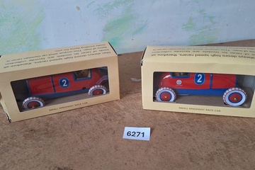 Afbeelding van Small Speedway Race Car nr. 2 (set van 2 stuks in originele verpakking) – Blikken speelgoed