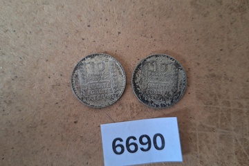 Afbeelding van Zilver Munten Frankrijk 2 * 10 Francs 1938 & 1930
