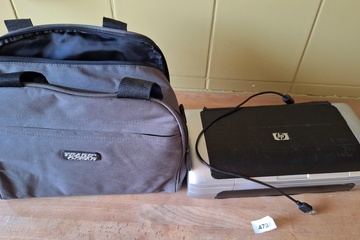 Afbeelding van HP printer in reistas getest en werkend