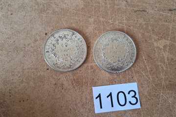 Afbeelding van Zilver munten Frankrijk 10 Francs 2 stuks