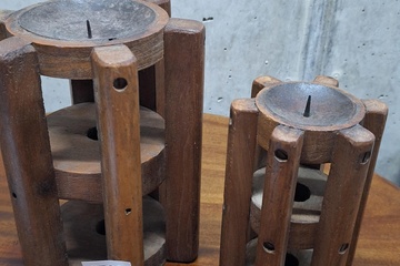 Afbeelding van Kaarsenhouders hout 2 stuks