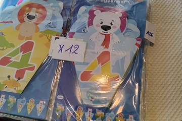Afbeelding van 12x Vlaggenlijn cijfer 4