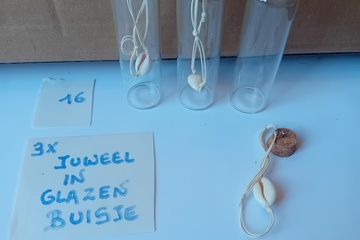 Afbeelding van Hanger met ketting in glazen buisjes 3 stuks