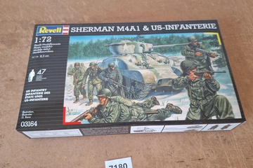 Afbeelding van Revell Sherman M4A1 & US-Infanterie legerset modelbouwdoos 03164 (1:72)