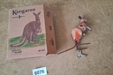 Afbeelding van Welby, Kangoeroe ("Kangaroo Clockwork" Y031, opwindbaar, met doos) - Blikken speelgoed