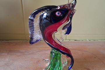 Afbeelding van Vis Murano glas H 30cm (gelijmd aan de vin)