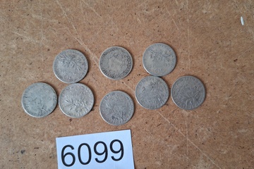Afbeelding van Zilver unten Frankrijk 50 centimes 8 stuks