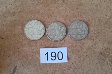 Afbeelding van Zilver munten België 3*50Fr