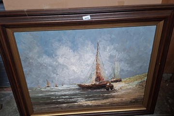 Afbeelding van Schilderij olieverf op doek gesigneerd