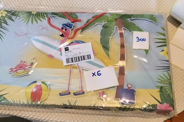 Afbeelding van 6x Flamingo decoratiebord