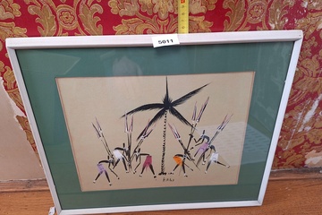 Afbeelding van Afrikaans tafereel in kader gesigneerd