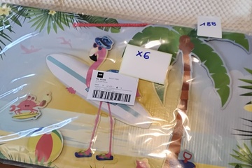 Afbeelding van 6x Flamingo decoratiebord