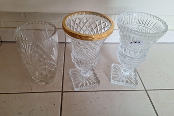 Afbeelding van Vazen kristal 3 stuks