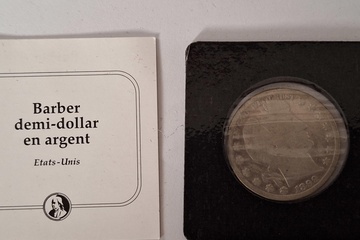 Afbeelding van Zilver Munt half Dollar barber met certificaat