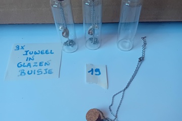 Afbeelding van Hanger met ketting in glazen buisjes 3 stuks