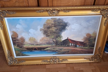 Afbeelding van Schilderij Boerderij in landschap