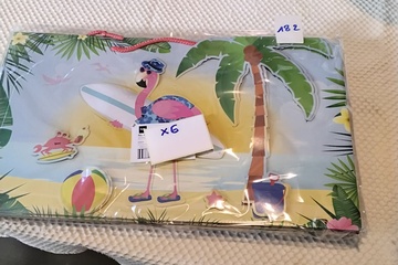 Afbeelding van 6x Flamingo decoratiebord