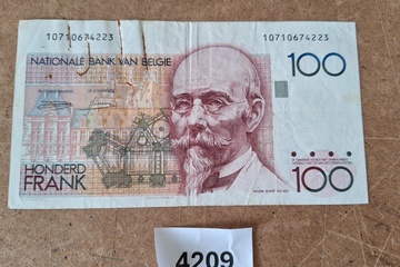 Afbeelding van oud Bankbiljet België 100 Bfr