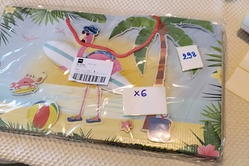 Afbeelding van 6x Flamingo decoratiebord