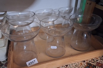 Afbeelding van vazen Glas 6 stuks op plateau