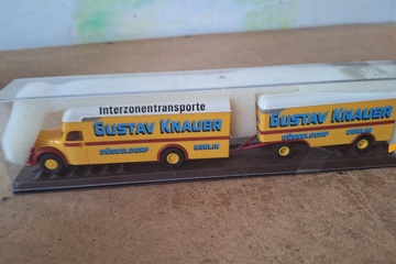 Afbeelding van Brekina "Gustav Knauer Berlin" vrachtwagen met aanhanger (1:87)