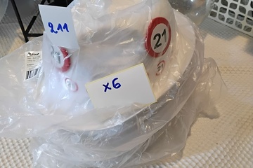 Afbeelding van 6x Witte hoed cijfer 21