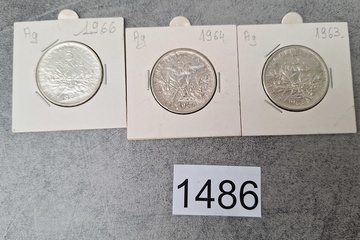 Afbeelding van Zilver munten Frankrijk 5 Francs 3 stuks