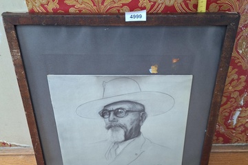 Afbeelding van Ernest Claes tekening in kader