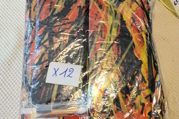 Afbeelding van 12x Fringe Banner geel/rood/zwart