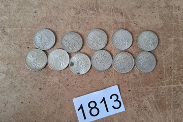 Afbeelding van Frankrijk Zilver Munten 50 centimes 11 stuks