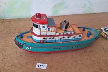 Afbeelding van Sleepboot "14" (met reddingsboei en zwaailicht) – Blikken speelgoed