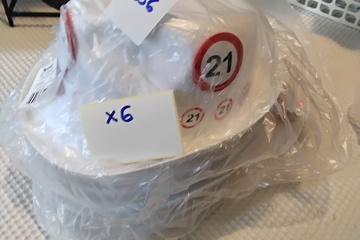 Afbeelding van 6x Witte hoed cijfer 21