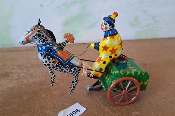 Afbeelding van Blikken speelgoed Ruiter met paard Clown