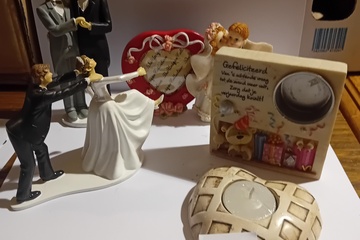 Afbeelding van Decoratie trouw en liefde 5 stuks
