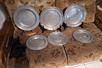 Afbeelding van Tinnen Schalen 6 stuks samen +/- 4kg